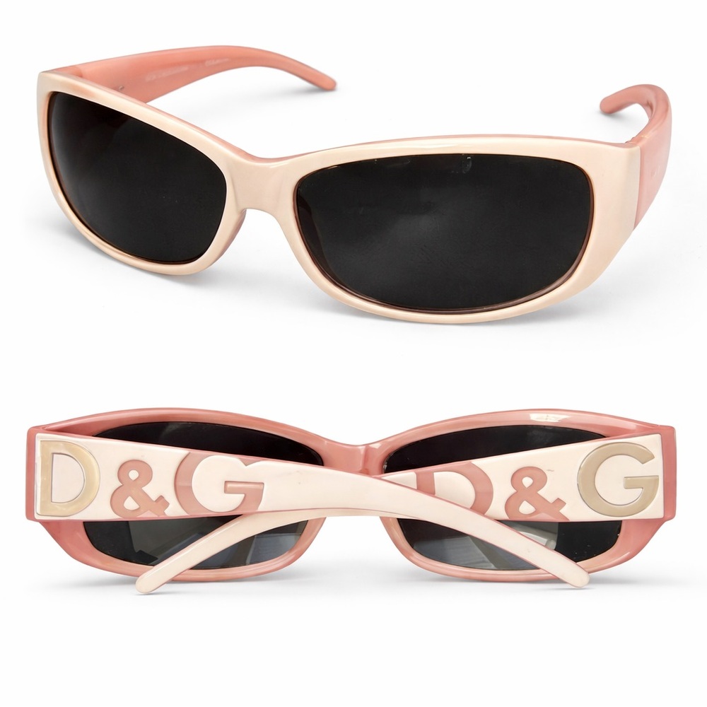 Rare Vintage Y2K Dolce & Gabbana White/Pink Sunglasses